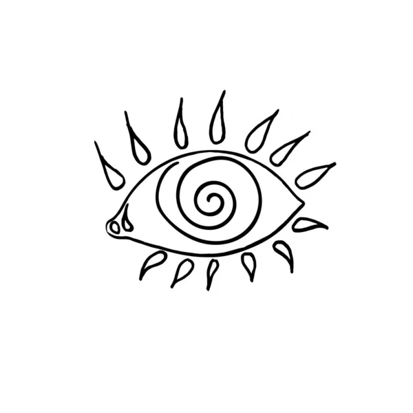 Vector lineal abstracto ojo monocromo . — Archivo Imágenes Vectoriales