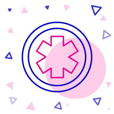 Acil Yardım Hattı 'nın tıbbi sembolü - Yaşam Yıldızı simgesi beyaz arkaplanda izole edildi. Renkli taslak konsepti. Vektör İllüstrasyonu