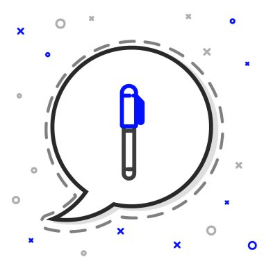 Beyaz arkaplanda satır kalem simgesi izole edildi. Renkli taslak konsepti. Vektör İllüstrasyonu