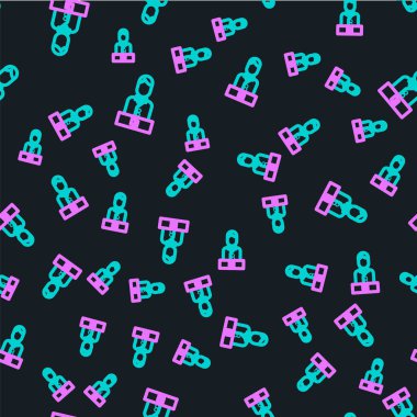 Çizgi kumarhane simgesi simgesi siyah arkaplanda izole edilmiş. Kumarhane krupiyesi. Vektör İllüstrasyonu