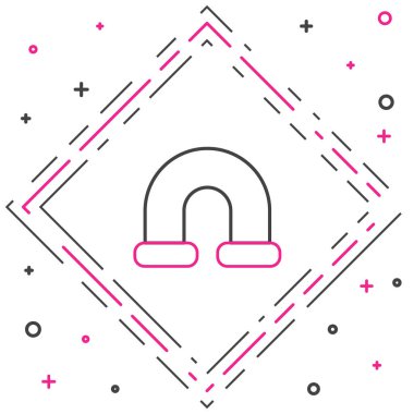 Çizgi Endüstrisi metalik boru ikonu beyaz arka planda izole edildi. Tesisat boru hattının farklı şekillerde parçaları. Renkli taslak konsepti. Vektör İllüstrasyonu