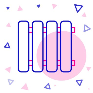 Beyaz arkaplanda izole edilmiş çizgi ısıtma radyatörü simgesi. Renkli taslak konsepti. Vektör İllüstrasyonu