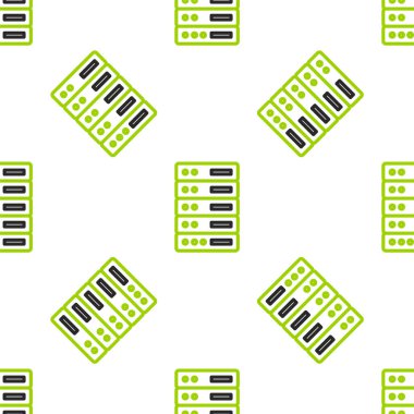 Satır Sunucusu, Data, Web Sunucu simgesi izole edilmiş beyaz arkaplan üzerinde kusursuz desen. Vektör İllüstrasyonu