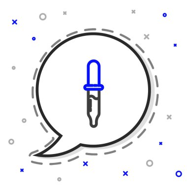 Hat Pipette simgesi beyaz arkaplanda izole edildi. Tıbbi elementler, kimya laboratuarı ekipmanları. Tıp sembolü. Renkli taslak konsepti. Vektör İllüstrasyonu