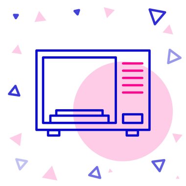 Mikrodalga fırın ikonu beyaz arkaplanda izole edildi. Ev aletleri simgesi. Renkli taslak konsepti. Vektör İllüstrasyonu