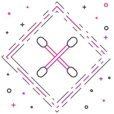 Beyaz arka planda izole edilmiş kulak simgesi için pamuk çubuğu. Renkli taslak konsepti. Vektör İllüstrasyonu