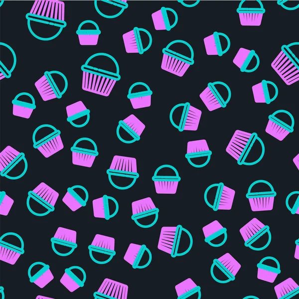 이스터 케이크 아이콘에는 배경에서 바다없는 패턴이 표시되어 부활절 사기적 — 스톡 벡터