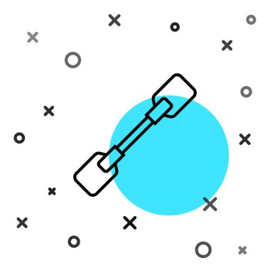 Siyah çizgi Paddle simgesi beyaz arkaplanda izole edildi. Kürek çekin. Rastgele dinamik şekiller. Vektör İllüstrasyonu