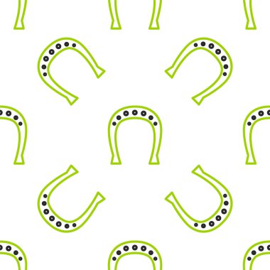 Çizgi Nal simgesi beyaz arkaplanda izole edilmiş kusursuz desen. Vektör İllüstrasyonu