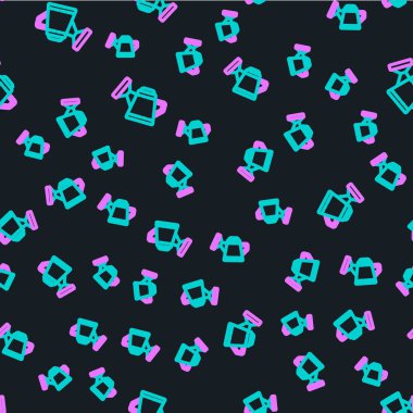 Çizgi Sulama simgesi siyah arkaplanda izole edilmiş kusursuz desen oluşturabilir. Sulama sembolü. Vektör İllüstrasyonu