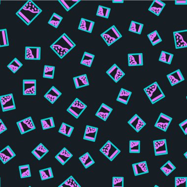 Çizgi plastik torba dolusu uyuşturucu ikonu siyah arka planda izole edilmiş. Sağlık tehlikesi. Vektör İllüstrasyonu