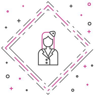 Hostes simgesi beyaz arkaplanda izole edildi. Renkli taslak konsepti. Vektör İllüstrasyonu