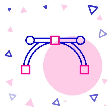 Bezier çizgi eğrisi simgesi beyaz arkaplanda izole edildi. Kalem aracı simgesi. Renkli taslak konsepti. Vektör İllüstrasyonu