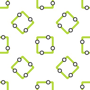 Line Electric devre şeması simgesi beyaz arkaplanda izole edilmiş pürüzsüz desen. Devre kartı. Vektör İllüstrasyonu