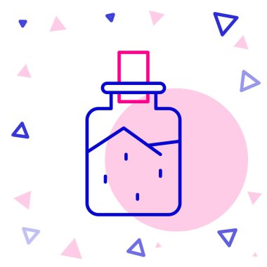 Beyaz arkaplanda izole edilmiş çizgi spa tuz ikonu. Renkli taslak konsepti. Vektör İllüstrasyonu