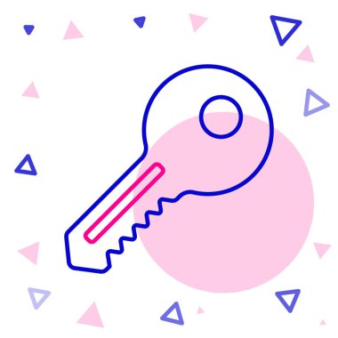 Satır Anahtarı simgesi beyaz arkaplanda izole edildi. Renkli taslak konsepti. Vektör İllüstrasyonu