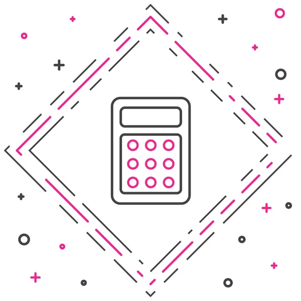 Ikona Řádkové Kalkulačky Izolovaná Bílém Pozadí Účetní Symbol Obchodní Výpočty — Stockový vektor