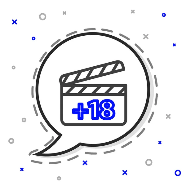 Line Movie Clapper Mit Inhaltssymbol Isoliert Auf Weißem Hintergrund Symbol — Stockvektor