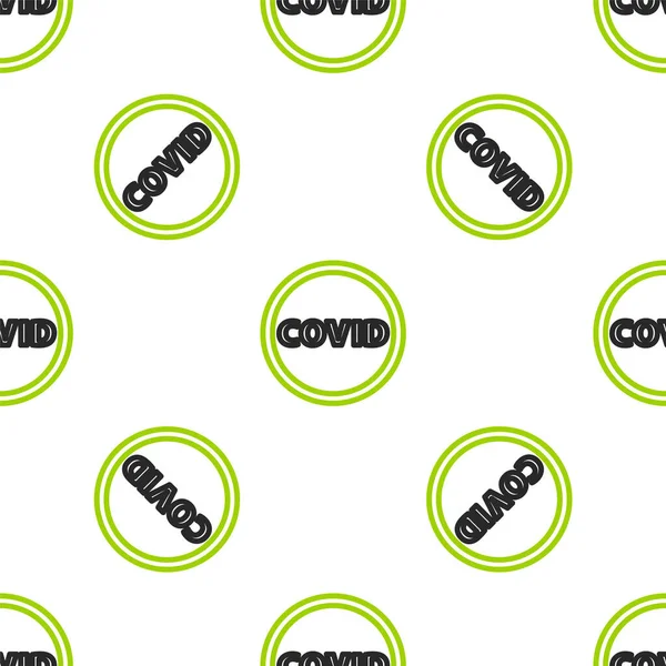 Ligne Corona Virus Covid Icône Isolé Motif Sans Couture Sur — Image vectorielle