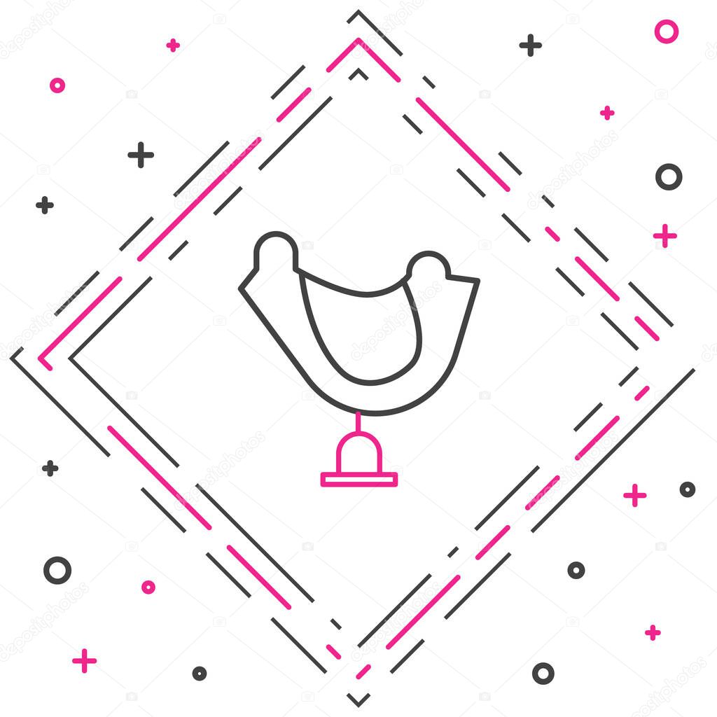 Line Wild west saddle icon isolated on white background. Colorful outline concept. Vector Illustration