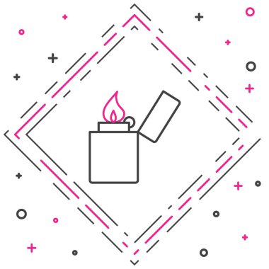 Çizgi Işığı simgesi beyaz arkaplanda izole edildi. Renkli taslak konsepti. Vektör İllüstrasyonu