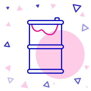 Varil yağı sızıntısı simgesi beyaz arka planda izole edildi. Renkli taslak konsepti. Vektör İllüstrasyonu