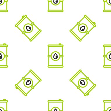 Line Barrel yağ ikonu beyaz arka planda izole edilmiş pürüzsüz desen. Vektör İllüstrasyonu