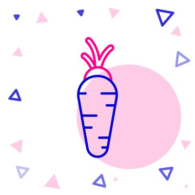 Beyaz arkaplanda çizgi havucu simgesi izole edildi. Renkli taslak konsepti. Vektör İllüstrasyonu