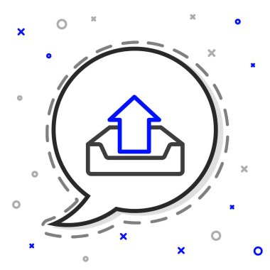 Gelen kutusu simgesini beyaz arkaplanda izole et. Renkli taslak konsepti. Vektör İllüstrasyonu