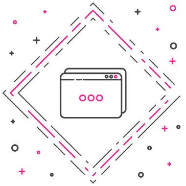 Satır web sitesi şablon simgesi beyaz arkaplanda izole edildi. İnternet iletişim protokolü. Renkli taslak konsepti. Vektör İllüstrasyonu