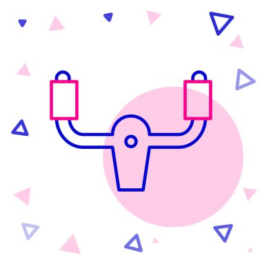 Line Aircraft dümen ikonu beyaz arka planda izole edildi. Uçak kontrol tekerleği. Renkli taslak konsepti. Vektör İllüstrasyonu