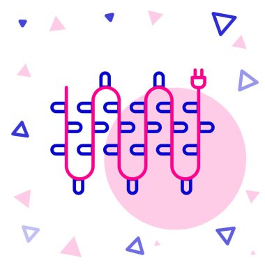 Çizgi Noel ışıkları simgesi beyaz arkaplanda izole edildi. Mutlu Noeller ve mutlu yıllar. Renkli taslak konsepti. Vektör İllüstrasyonu