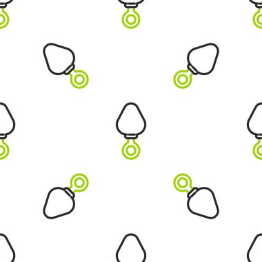 Line Anal plug icon isolated seamless pattern on white background. Butt plug sign. Fetish accessory. Sex toy for men and woman.  Vector Illustration