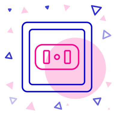 Beyaz arkaplanda elektrik çıkış simgesi izole edildi. Elektrik prizi. Rosette sembolü. Renkli taslak konsepti. Vektör İllüstrasyonu