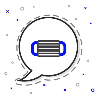 Çizgi Medikal Maske simgesi beyaz arkaplanda izole edildi. Renkli taslak konsepti. Vektör İllüstrasyonu