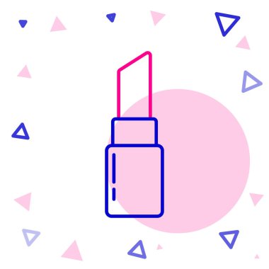 Beyaz arkaplanda çizgi ruj simgesi izole edildi. 8 Mart. Uluslararası Mutlu Kadınlar Günü. Renkli taslak konsepti. Vektör İllüstrasyonu