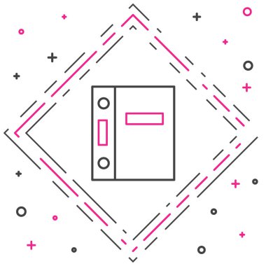 Beyaz arkaplanda dosya ve belge simgesi bulunan Satır Ofisi dizinleri izole edildi. Ofis dosyaları. Dosya arşivleme işareti. Renkli taslak konsepti. Vektör İllüstrasyonu