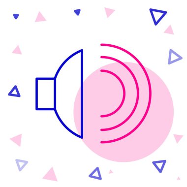 Hat Hoparlörü sesi, ses sembolü, beyaz arkaplanda izole edilmiş medya müzik simgesi. Renkli taslak konsepti. Vektör İllüstrasyonu