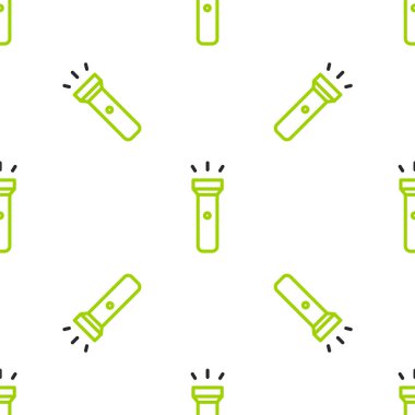 El feneri simgesi beyaz arkaplanda izole edilmiş kusursuz desen. Vektör İllüstrasyonu