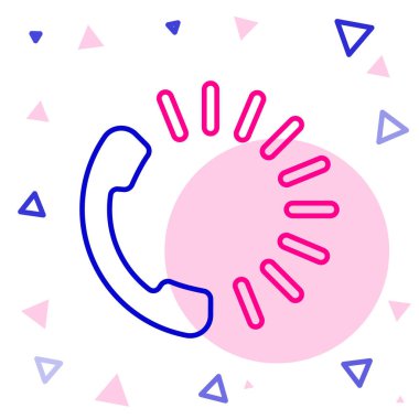 Çizgi Gıda sipariş simgesi beyaz arkaplanda izole edildi. Cep telefonuyla sipariş verin. Restoran yemek teslimatı konsepti. Renkli taslak konsepti. Vektör İllüstrasyonu