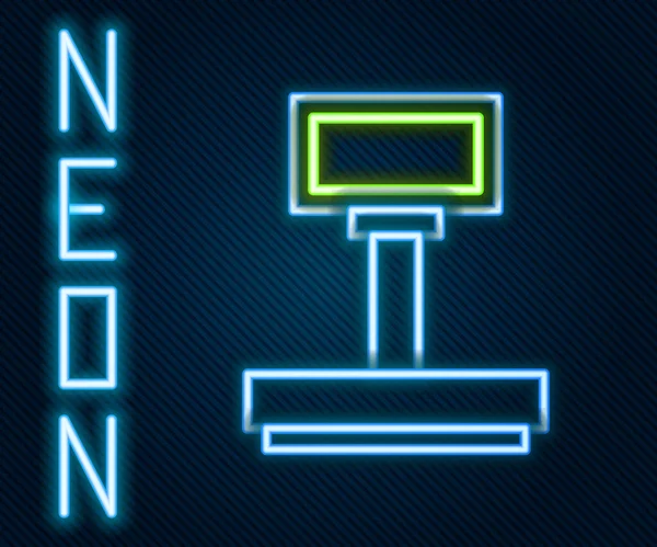 Glödande Neon Line Skala Ikon Isolerad Svart Bakgrund Logistik Och — Stock vektor