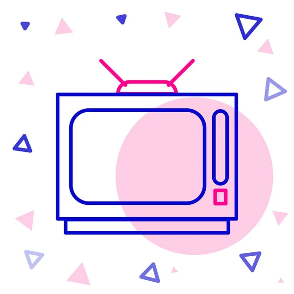 Линия Retro Иконка Телевизора Выделена Белом Фоне Телевизионный Знак Красочная — стоковый вектор