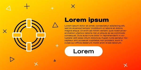 Line Rettungsring Symbol Isoliert Auf Gelbem Hintergrund Rettungsring Für Den — Stockvektor