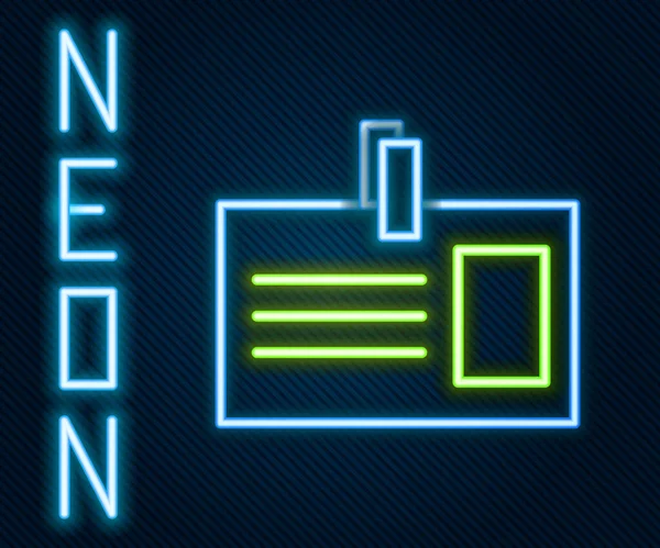 Glödande Neon Line Identifikationsmärke Ikon Isolerad Svart Bakgrund Den Kan — Stock vektor