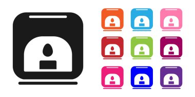 Beyaz arkaplanda siyah Aroma lamba ikonu izole edildi. Simgeleri renklendirin. Vektör İllüstrasyonu