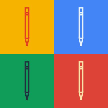 Renk arkaplanında silgi simgesi olan pop sanat eseri. Çizim ve eğitim araçları. Okul sembolü. Vektör İllüstrasyonu