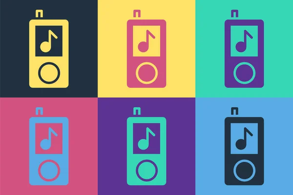 Pop Art Music Player Icon Isolated Color Background Portable Music — Stock Vector