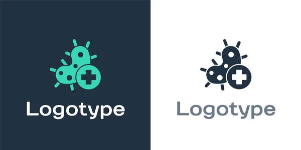 Logotype Icône Virale Positive Isolée Sur Fond Blanc Virus Corona — Image vectorielle