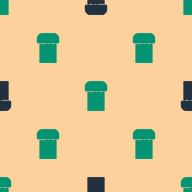 Yeşil ve siyah paskalya pastası ikonu bej arka planda izole edilmiş pürüzsüz desen. Mutlu Paskalyalar. Vektör İllüstrasyonu.