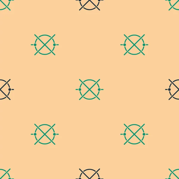Das Symbol Für Grüne Und Schwarze Stromkreise Isoliert Nahtlose Muster — Stockvektor